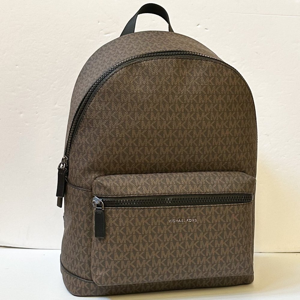 Michael Kors Cooper Large Backpack MK Brown Black - Picture 2 of 11